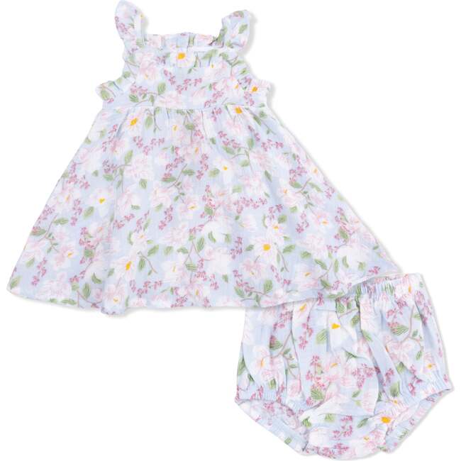 Paperbag Ruffle Sundress with Bloomer, Magnolias
