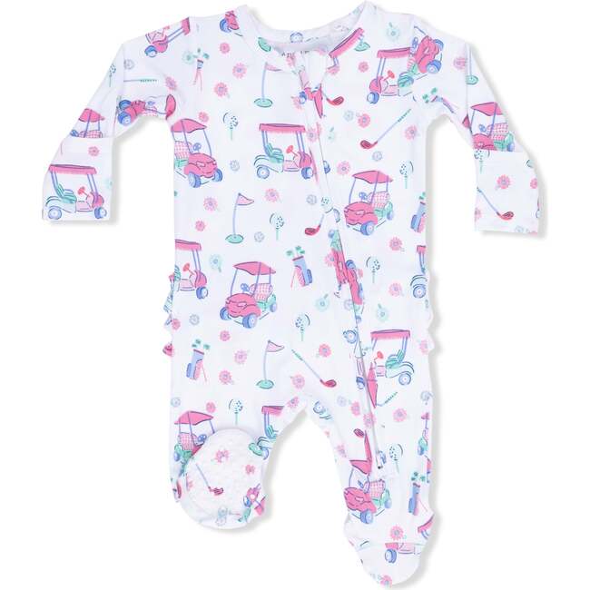 2 Way Ruffle Back Zipper Footie, Golf Carts and Flowers