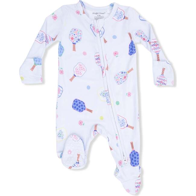 2 Way Zipper Footie, Floral Pickleball