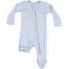2 Way Zipper Footie, Solid Niagara Mist Rib - Footie Pajamas - 1 - thumbnail