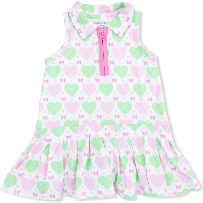 Polo Tennis Dress with Cartwheel Short, Heart Argyle