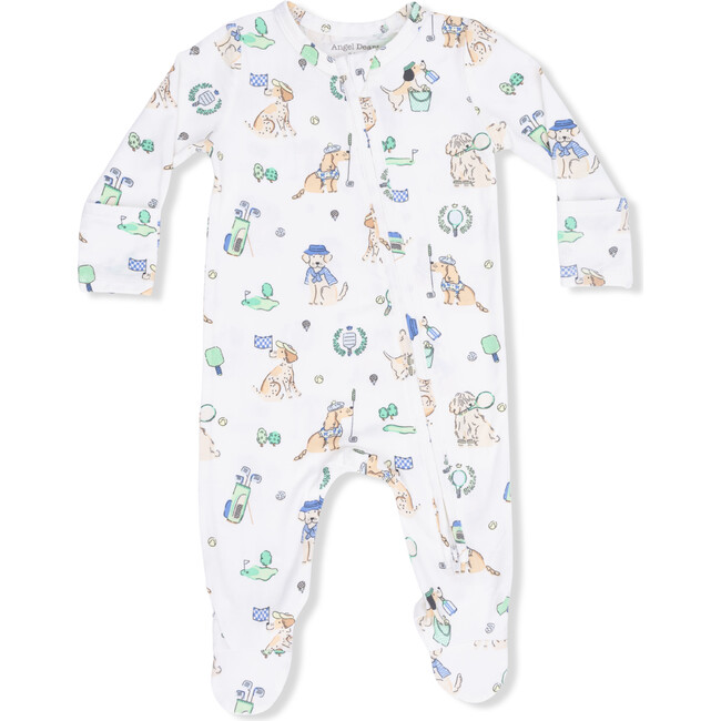 2 Way Zipper Footie, Country Club Dogs Neutral
