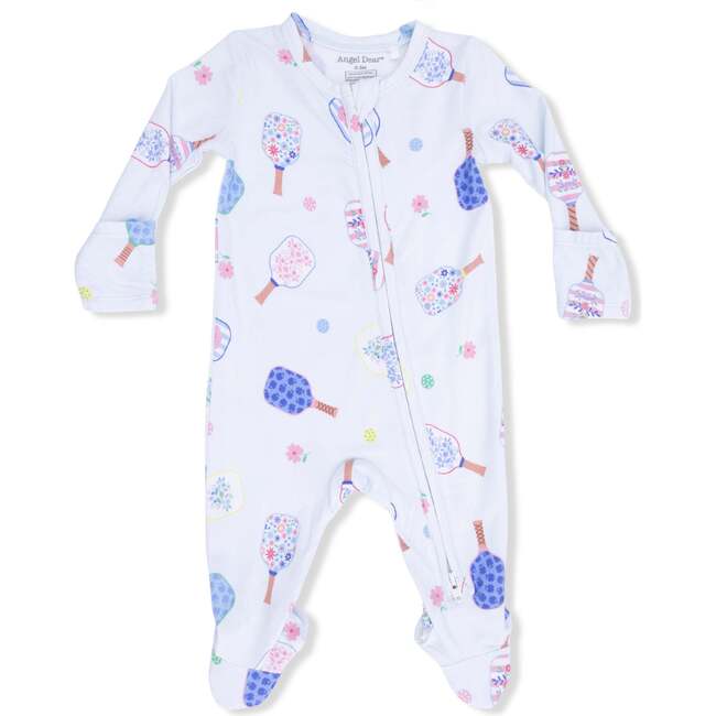 2 Way Zipper Footie, Floral Pickleball