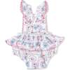 Ric Rac Ruffle Sunsuit, Julep's Floral Patchwork - Rompers - 3