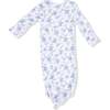 Knotted Gown and Headband, Baby Blue Vines Floral - Nightgowns - 2