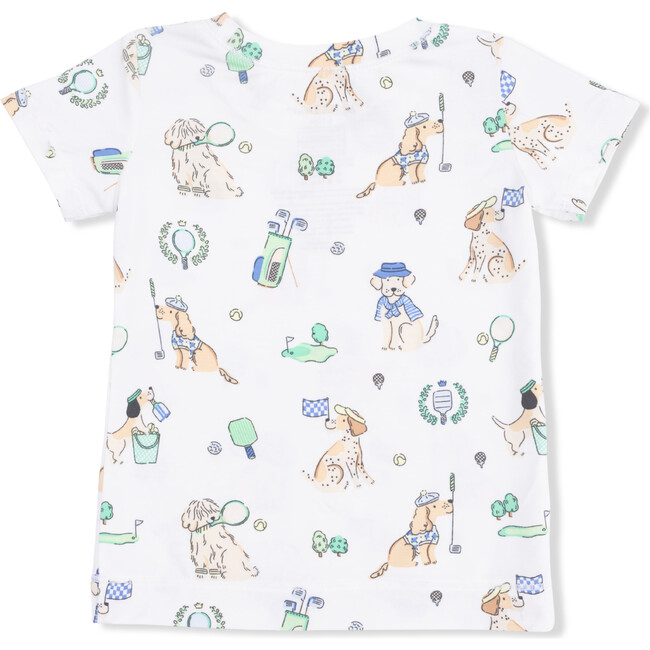 Short Sleeve Loungewear Set, Country Club Dogs Neutral
