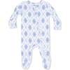 2 Way Zipper Footie, Blue Argyle - Footie Pajamas - 2