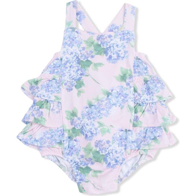 Ruffle Sunsuit, Hydrangeas