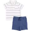 Polo with Casual Short, Vintage Stripe - Mixed Apparel Set - 1 - thumbnail