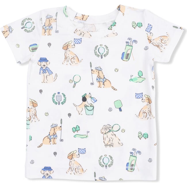 Short Sleeve Loungewear Set, Country Club Dogs Neutral - Mixed Apparel Set - 3