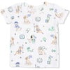 Short Sleeve Loungewear Set, Country Club Dogs Neutral - Mixed Apparel Set - 3 - thumbnail