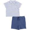 Polo with Everyday Short, Navy Stripe - Mixed Apparel Set - 1 - thumbnail