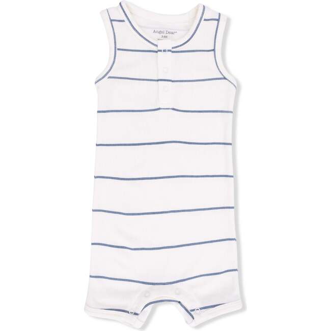 Henley Shortie Romper, Vintage Stripe