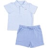 Polo with Casual Short, Striped Golf - Mixed Apparel Set - 1 - thumbnail