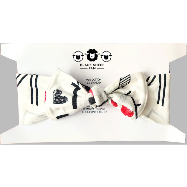 Bow Headband, White Love
