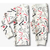 Kids' Unisex Jogger Pajama Set, White Love - Pajamas - 1 - thumbnail