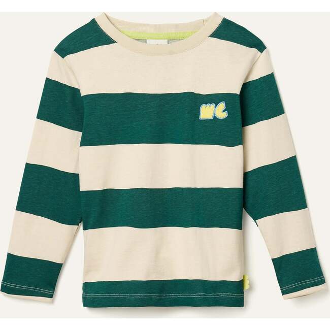 Recycled Cotton Rugby Stripe T-Shirt, Green