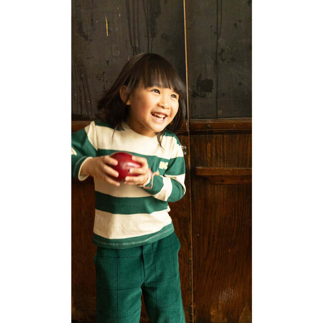 Recycled Cotton Rugby Stripe T-Shirt, Green