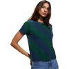 Diagonal Stripe Tee, Green/Navy - Shirts - 2