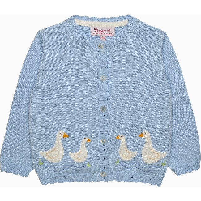 Swimming Duck Cardigan Cornflower Blue