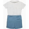 Smocked Guardsman Rupert Set, French Blue/White - Mixed Apparel Set - 2 - thumbnail