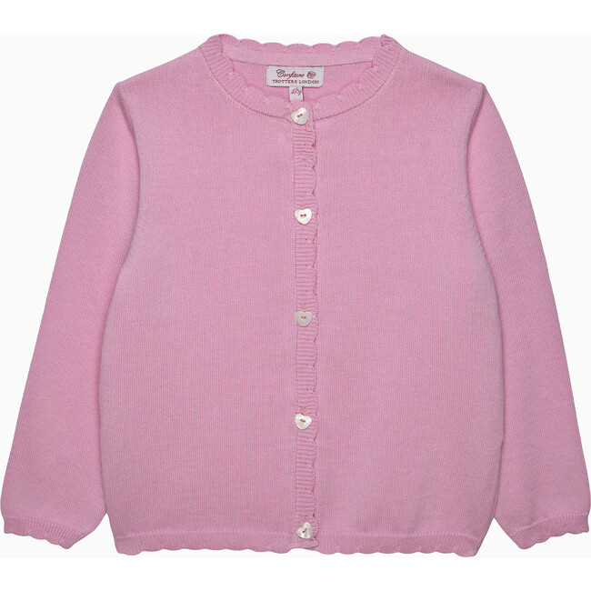 Button Heart Cardigan Pink