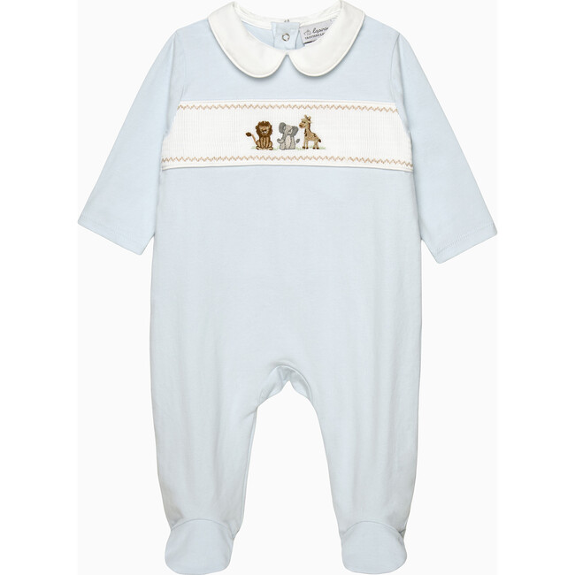 Augustus & Friends Smocked All In One, Pale Blue