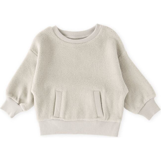Teddy Fleece Dropped Shoulder Sweatshirt, Stone