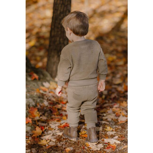 Teddy Fleece Dropped Shoulder Sweatshirt, Moss