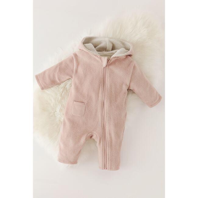 Teddy Fleece Baby Suit, Rose Pink - Fleece & Sherpa Jackets - 3