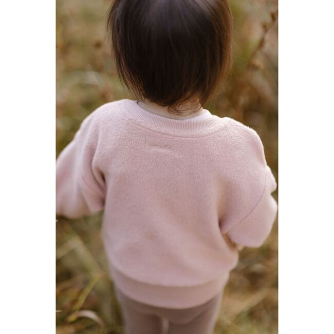 Teddy Fleece Dropped Shoulder Sweatshirt, Rose Pink - Sweatshirts - 3