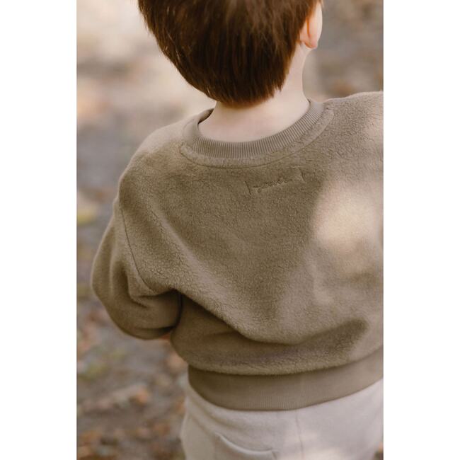 Teddy Fleece Dropped Shoulder Sweatshirt, Moss - Sweatshirts - 3