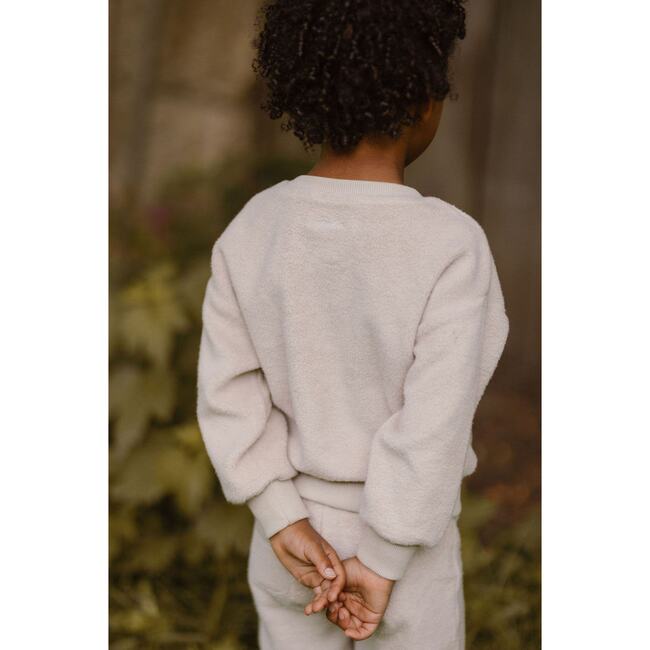 Teddy Fleece Dropped Shoulder Sweatshirt, Stone - Sweatshirts - 5