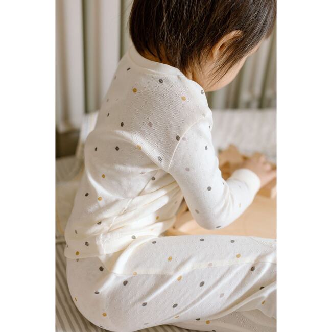 Pointelle Toddler Pajama - Polka Dotty, Natural - Pajamas - 4