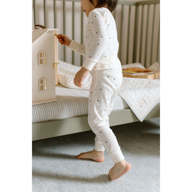 Pointelle Toddler Pajama - Polka Dotty, Natural - Pajamas - 5