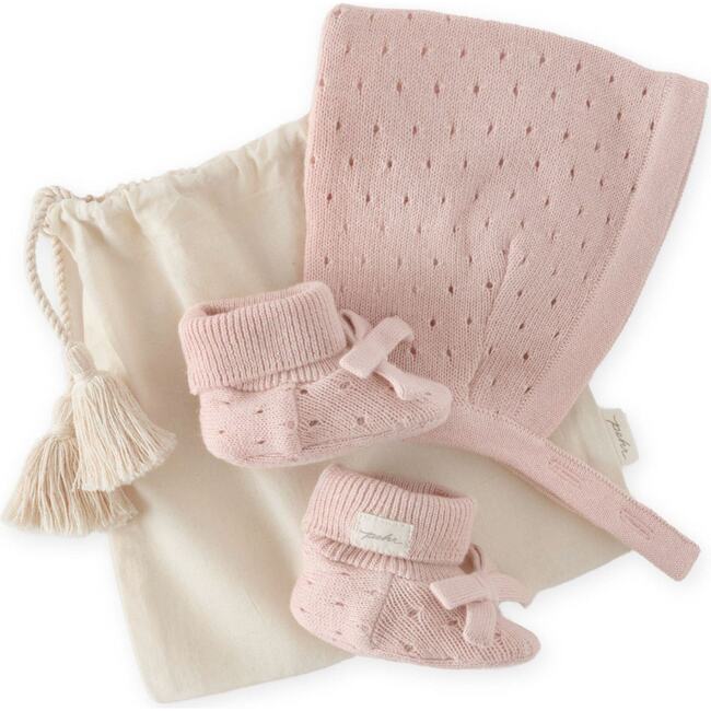Pointelle Knit Gift Set - Soft Peony, Polka Dotty