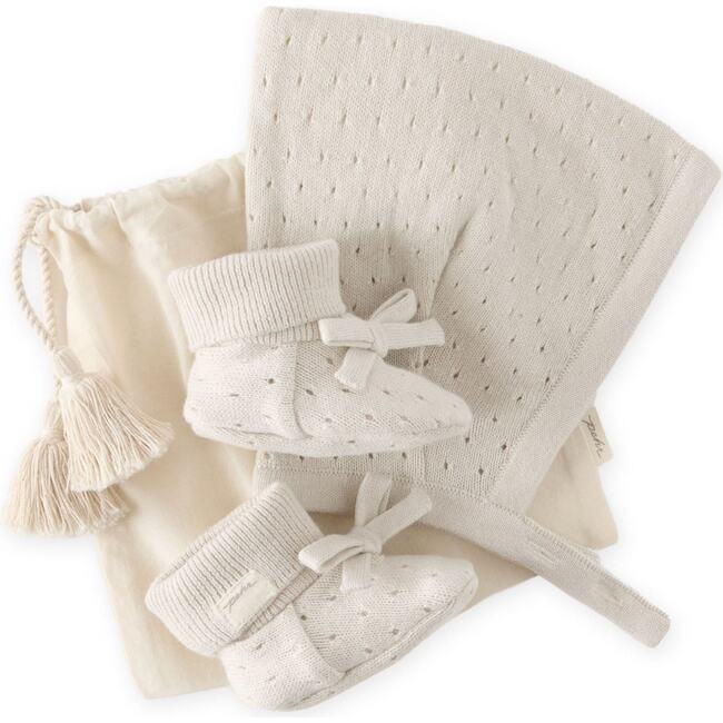 Pointelle Knit Gift Set - Natural, Grey