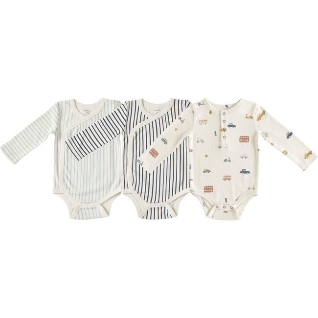 Long Sleeve One-Piece 3 Pack - For Her, Stripes Away Pebble Grey