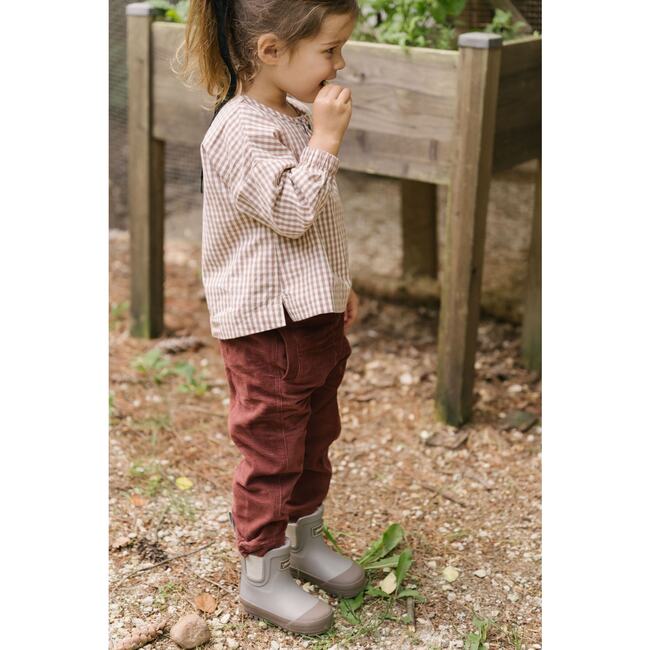 Gingham Kids Long Sleeve Top - Thistle, Stripes Away Ink Blue - Shirts - 4