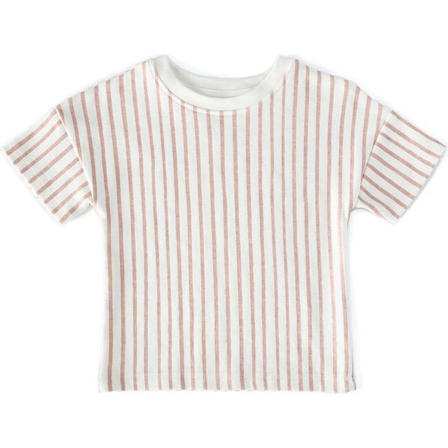 Dropped Shoulder T-Shirt, Stripes Away Peony