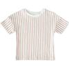 Dropped Shoulder T-Shirt, Stripes Away Peony - T-Shirts - 1 - thumbnail