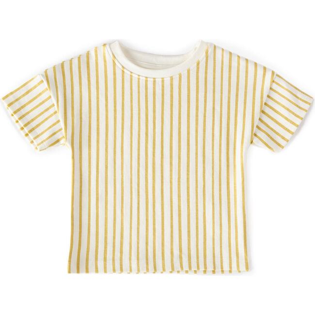 Dropped Shoulder T-Shirt, Stripes Away Marigold