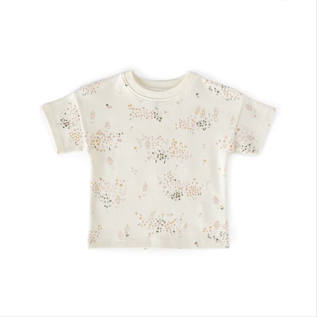 Dropped Shoulder T-Shirt, Flower Patch