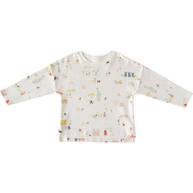 Dropped Shoulder Long Sleeve Top, Explore the World