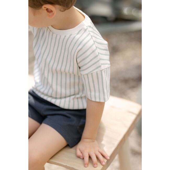 Dropped Shoulder T-Shirt, Stripes Away Sea