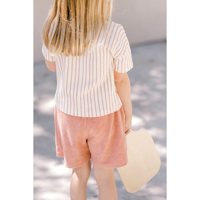 Dropped Shoulder T-Shirt, Stripes Away Peony - T-Shirts - 3