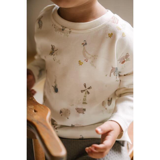 Dropped Shoulder Long Sleeve Top - On the Farm, Rush Hour