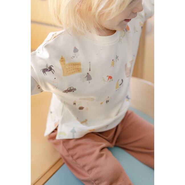 Dropped Shoulder Long Sleeve Top, Explore the World