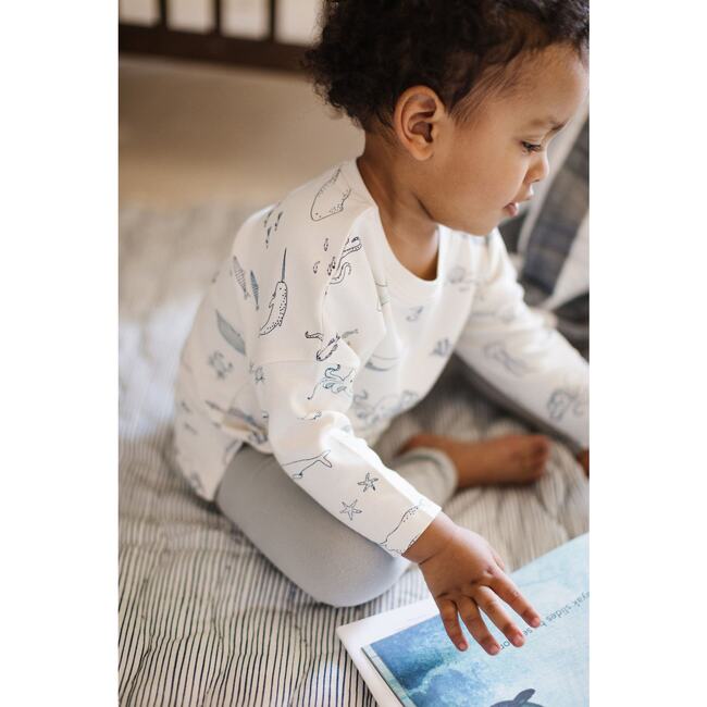 Dropped Shoulder Long Sleeve Top, Life Aquatic - Shirts - 3