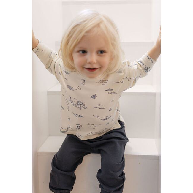 Dropped Shoulder Long Sleeve Top, Life Aquatic - Shirts - 4